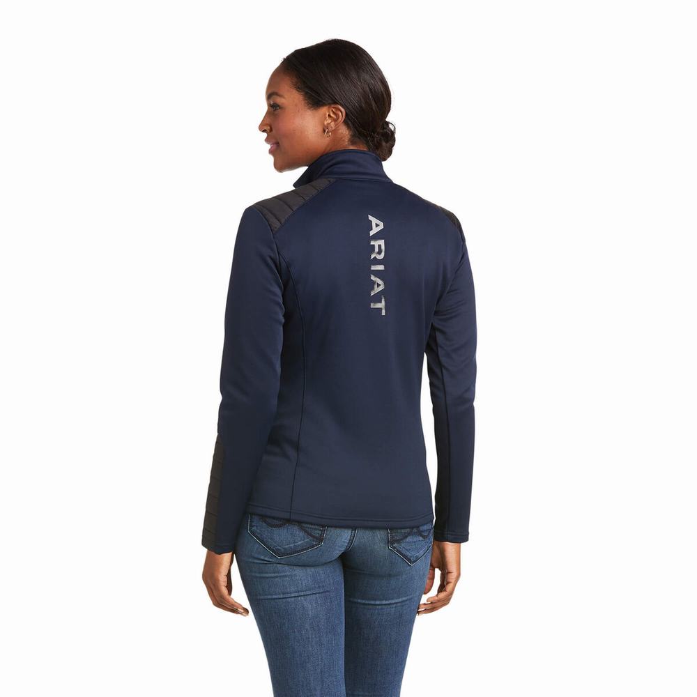 Hoodies Ariat Ismay 1/2 Zip Donna Blu Scuro | IT352RIVF