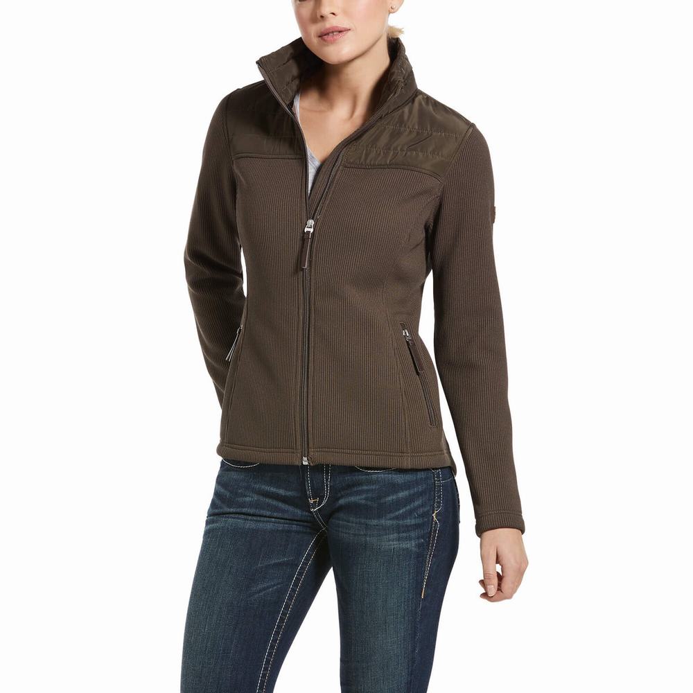 Hoodies Ariat Kalispell Full Zip Donna Marroni | IT815TKDX