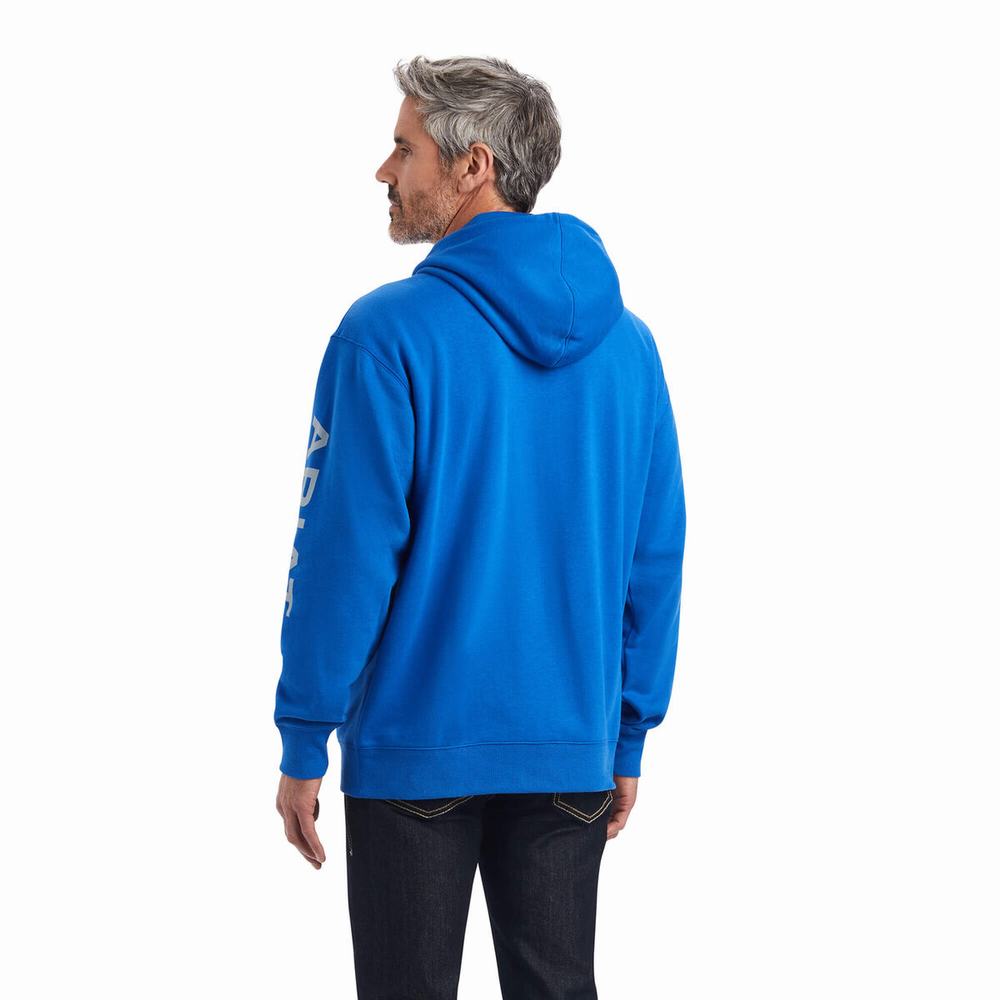 Hoodies Ariat Logo Uomo Blu Profondo | IT534LNHC