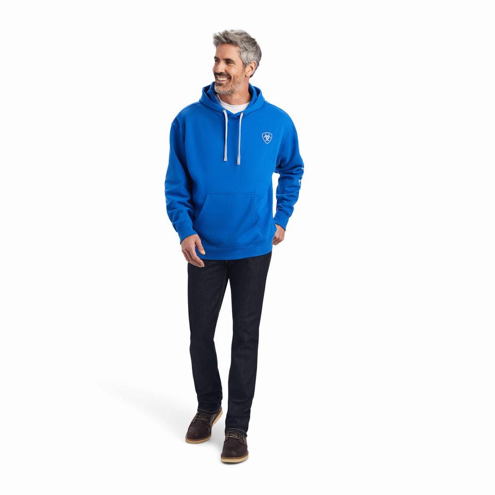 Hoodies Ariat Logo Uomo Blu Profondo | IT534LNHC