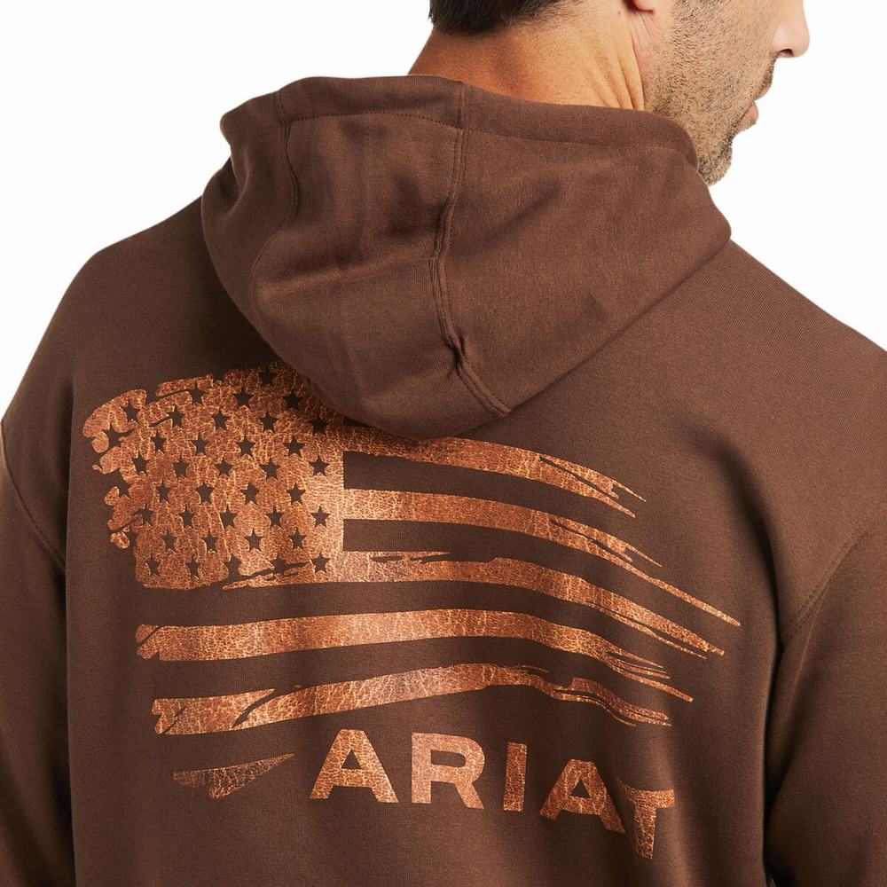 Hoodies Ariat Patriot 2.0 Uomo Marroni Marroni | IT746NKZX