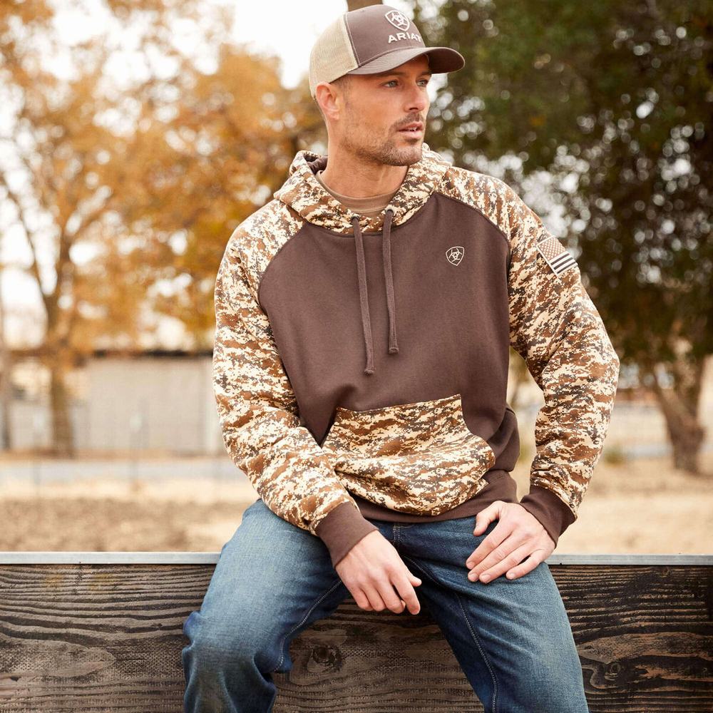 Hoodies Ariat Patriot Uomo Camouflage | IT384LOJQ