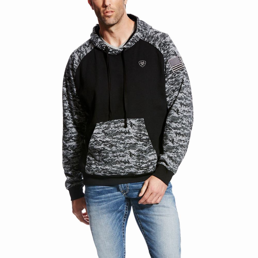 Hoodies Ariat Patriot Uomo Nere Camouflage | IT926EDCO