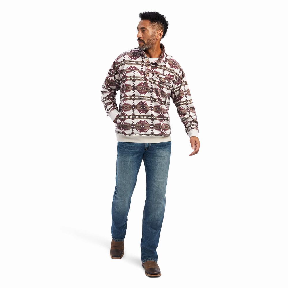 Hoodies Ariat Printed Overdyed Washed Uomo Colorate | IT164YQTG