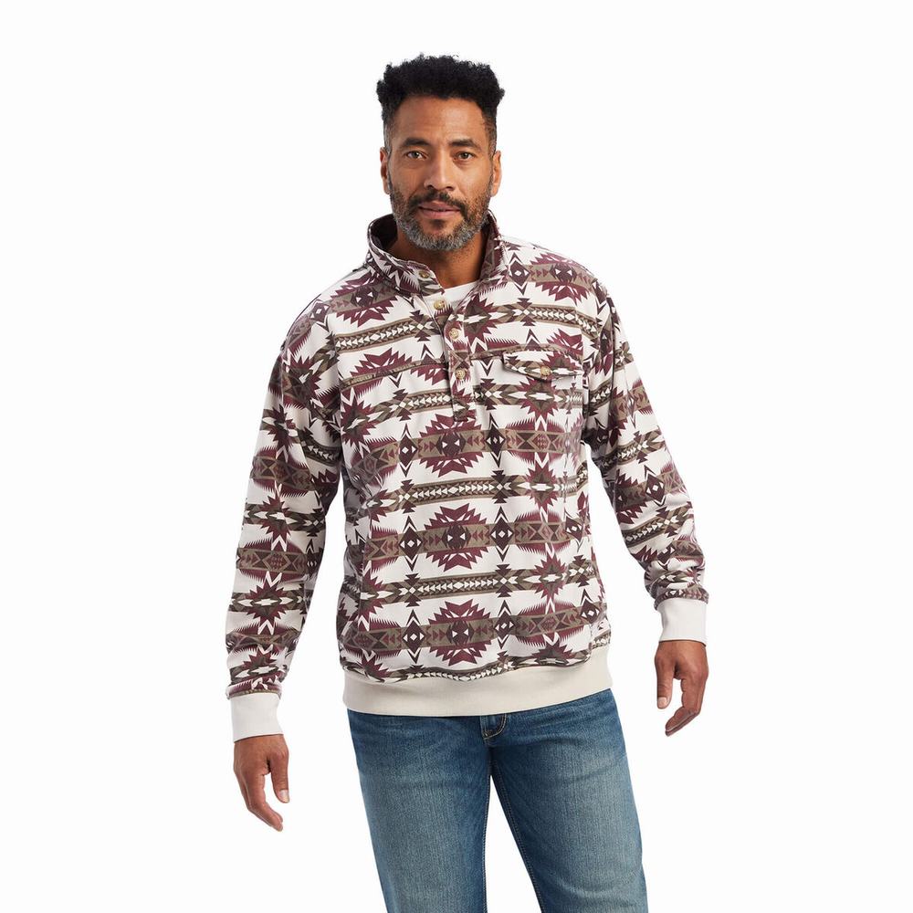 Hoodies Ariat Printed Overdyed Washed Uomo Colorate | IT164YQTG