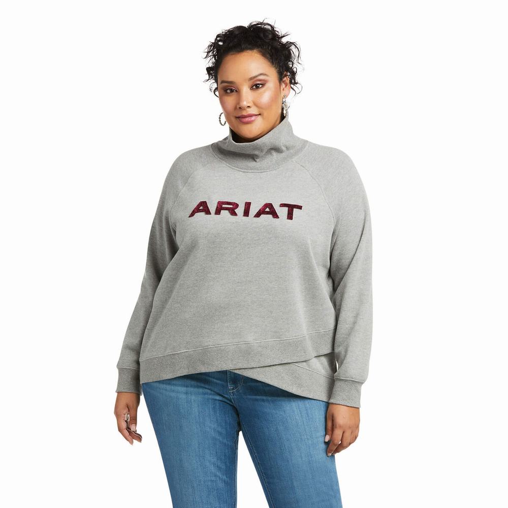 Hoodies Ariat REAL Crossover Donna Grigie | IT058YWSI