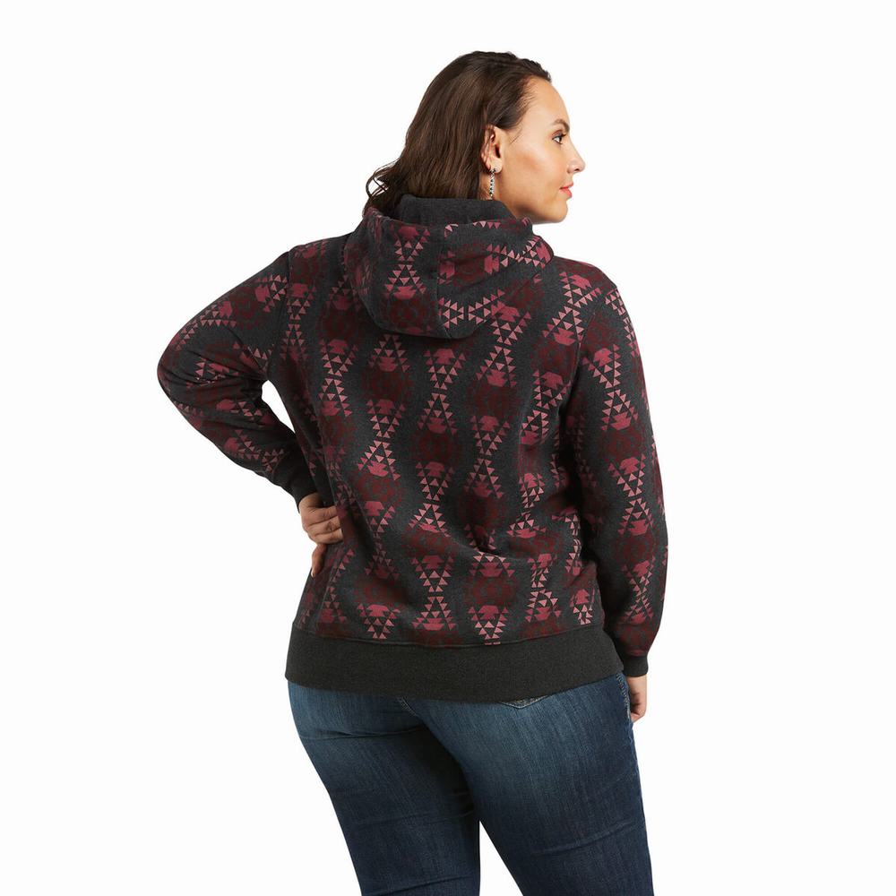 Hoodies Ariat REAL Diamondback Printed Donna Grigie | IT756EDFJ