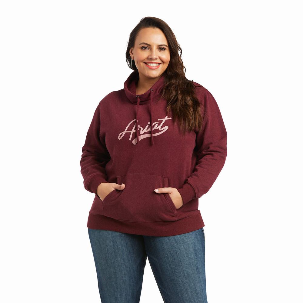 Hoodies Ariat REAL Logo Script Cowl Donna Colorate | IT469OGAF