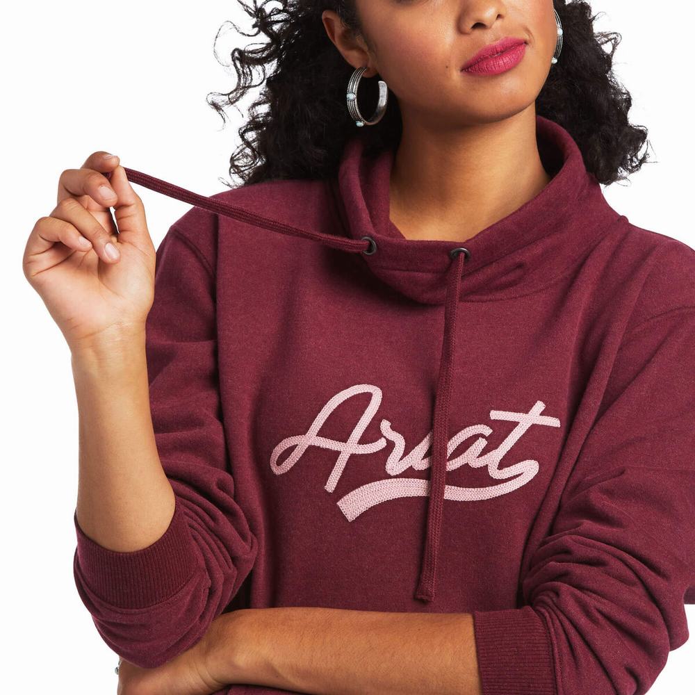 Hoodies Ariat REAL Logo Script Cowl Donna Colorate | IT469OGAF