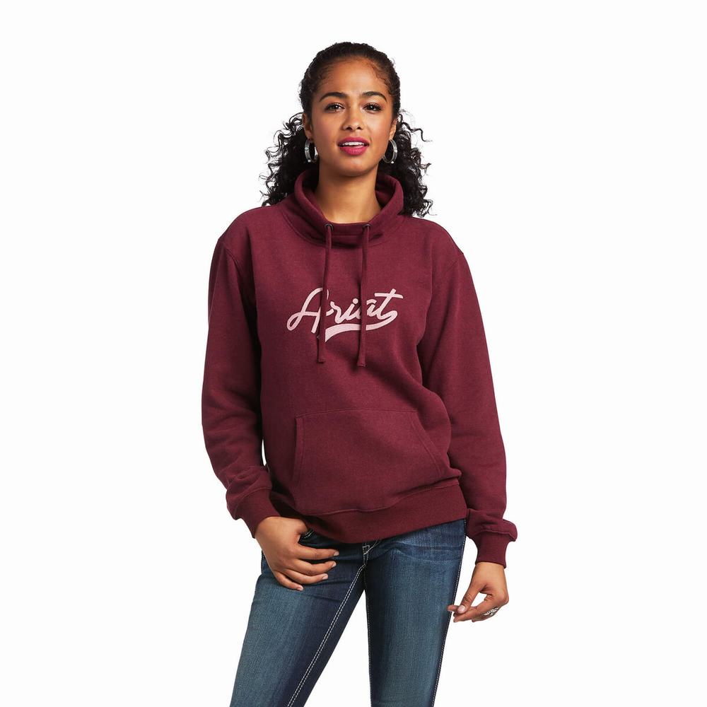 Hoodies Ariat REAL Logo Script Cowl Donna Colorate | IT469OGAF