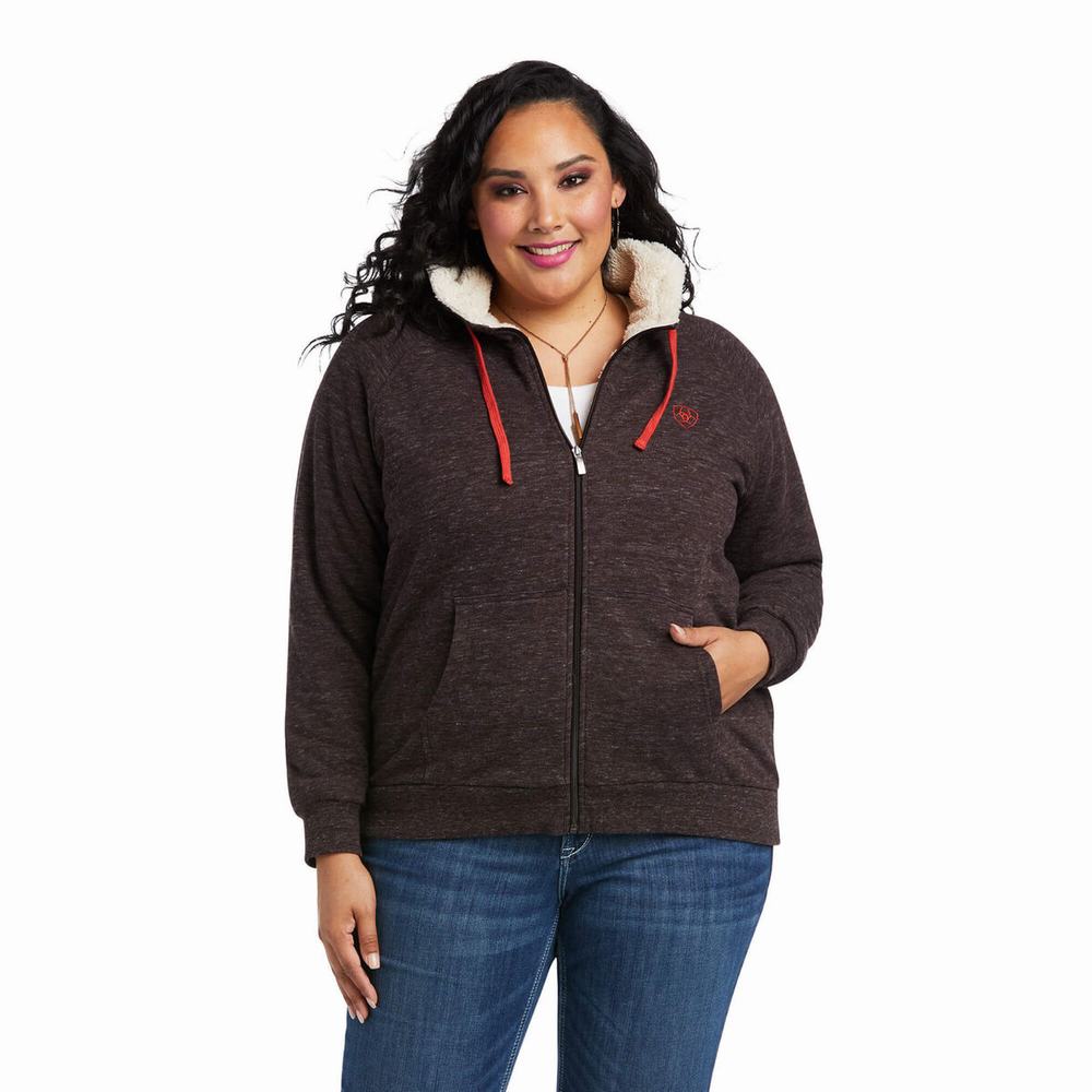 Hoodies Ariat REAL Sherpa Full Zip Donna Colorate | IT819XJBE