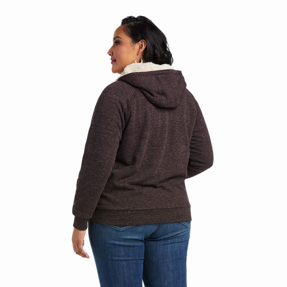 Hoodies Ariat REAL Sherpa Full Zip Donna Colorate | IT819XJBE