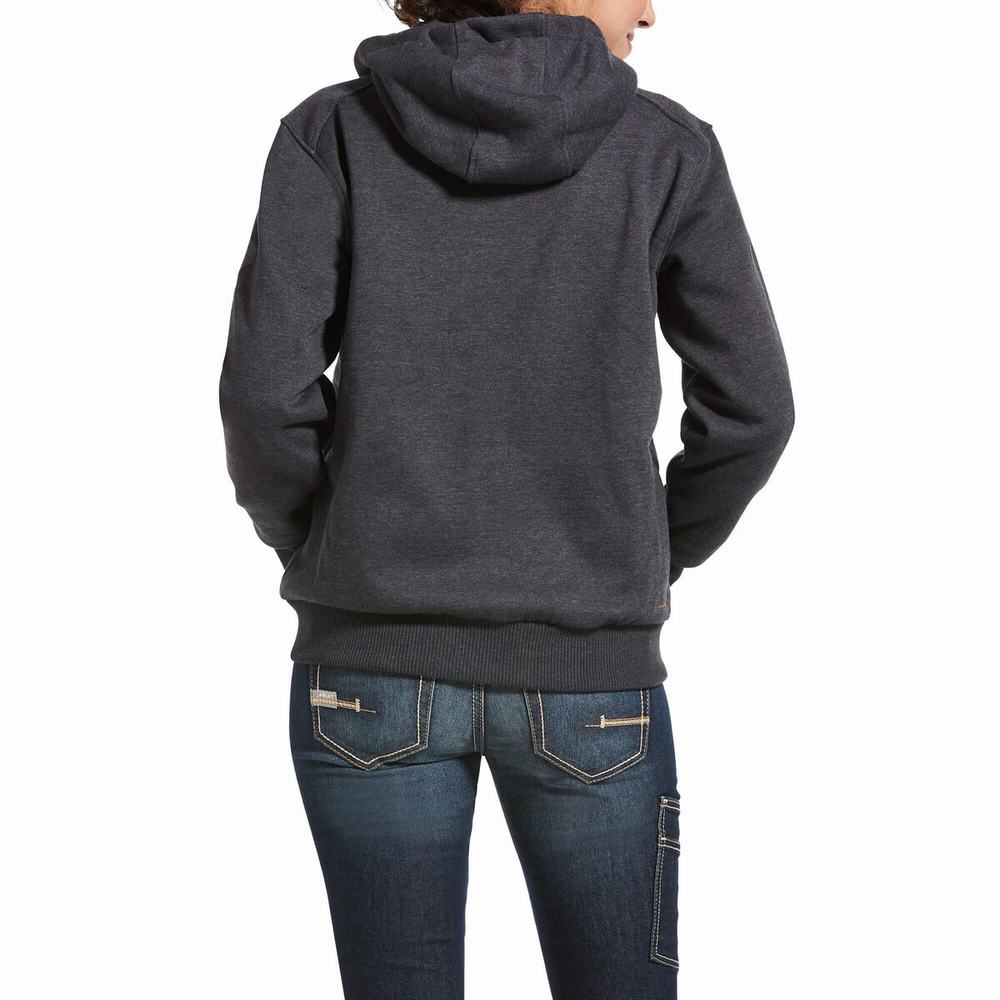 Hoodies Ariat Rebar All-Weather Full Zip Donna Grigie | IT192PYHO