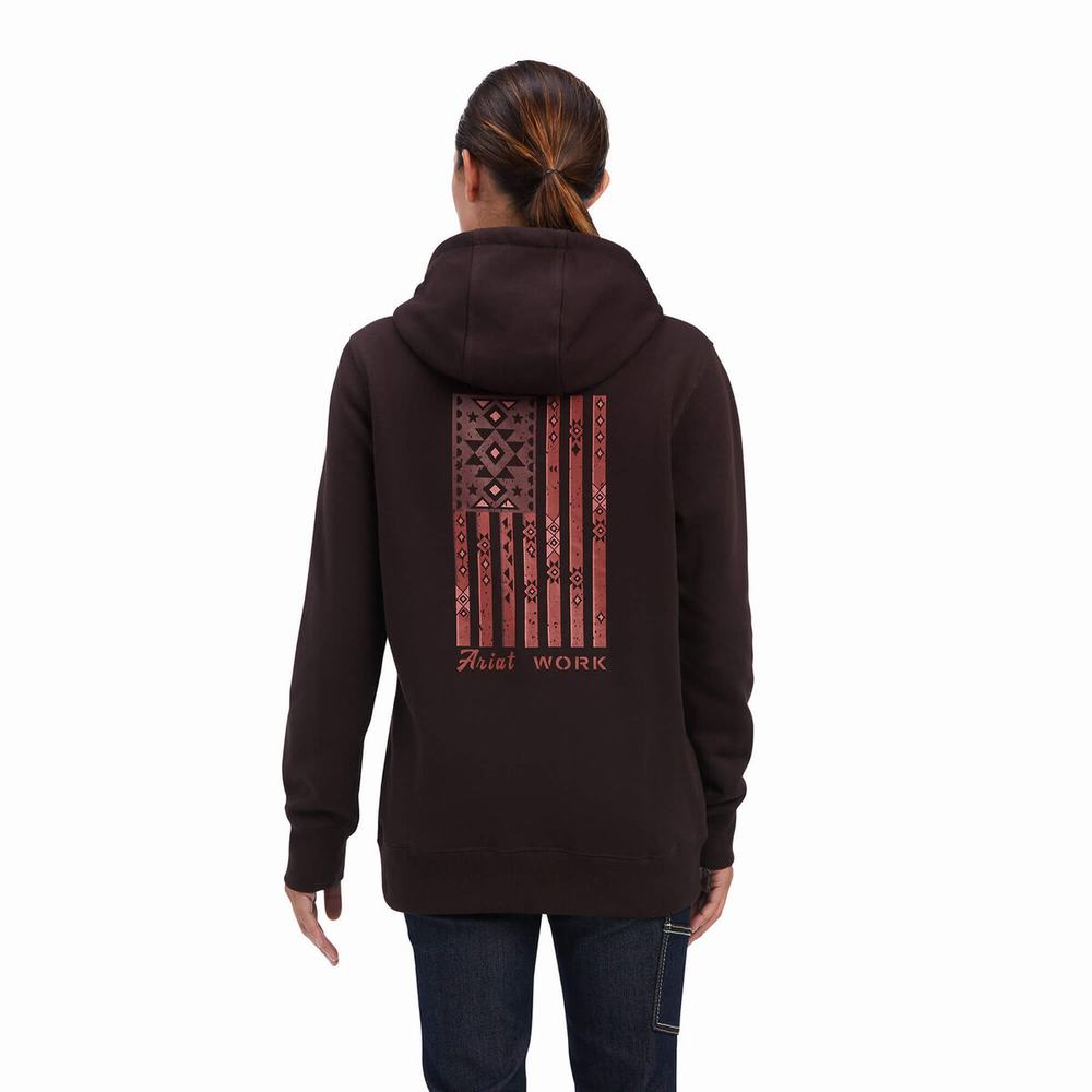 Hoodies Ariat Rebar Aztec Flag Grafica Donna Colorate | IT068KUIG