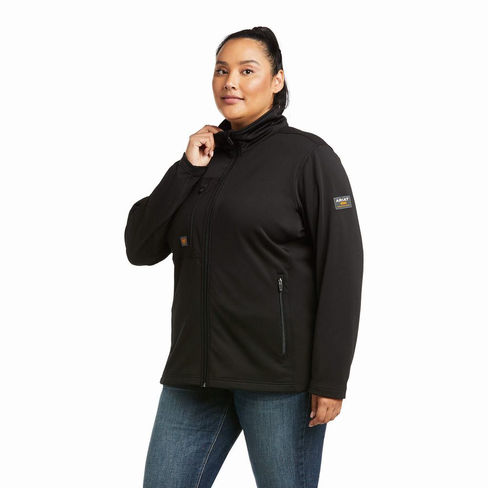 Hoodies Ariat Rebar Dri-Tech DuraStretch Fleece Ibrido Donna Nere | IT452GKQZ