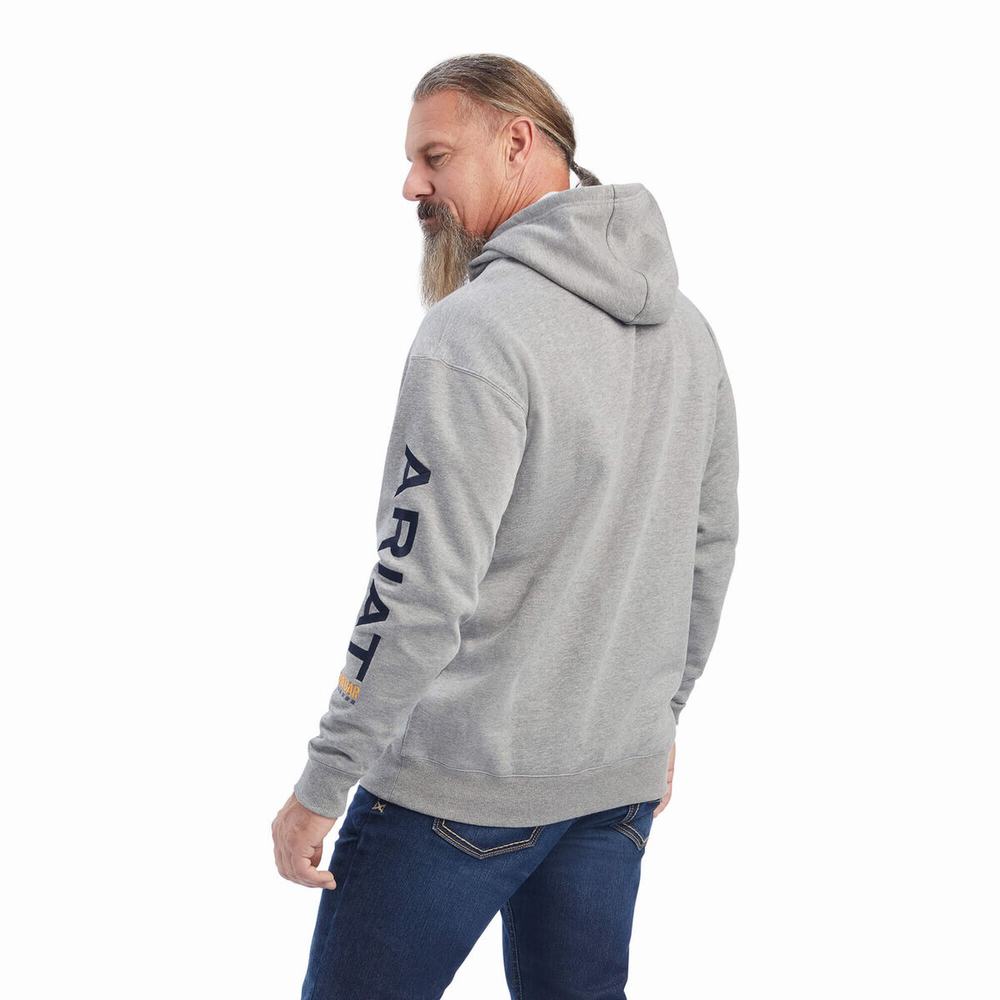 Hoodies Ariat Rebar Grafica Uomo Grigie Corallo | IT769ZNJE