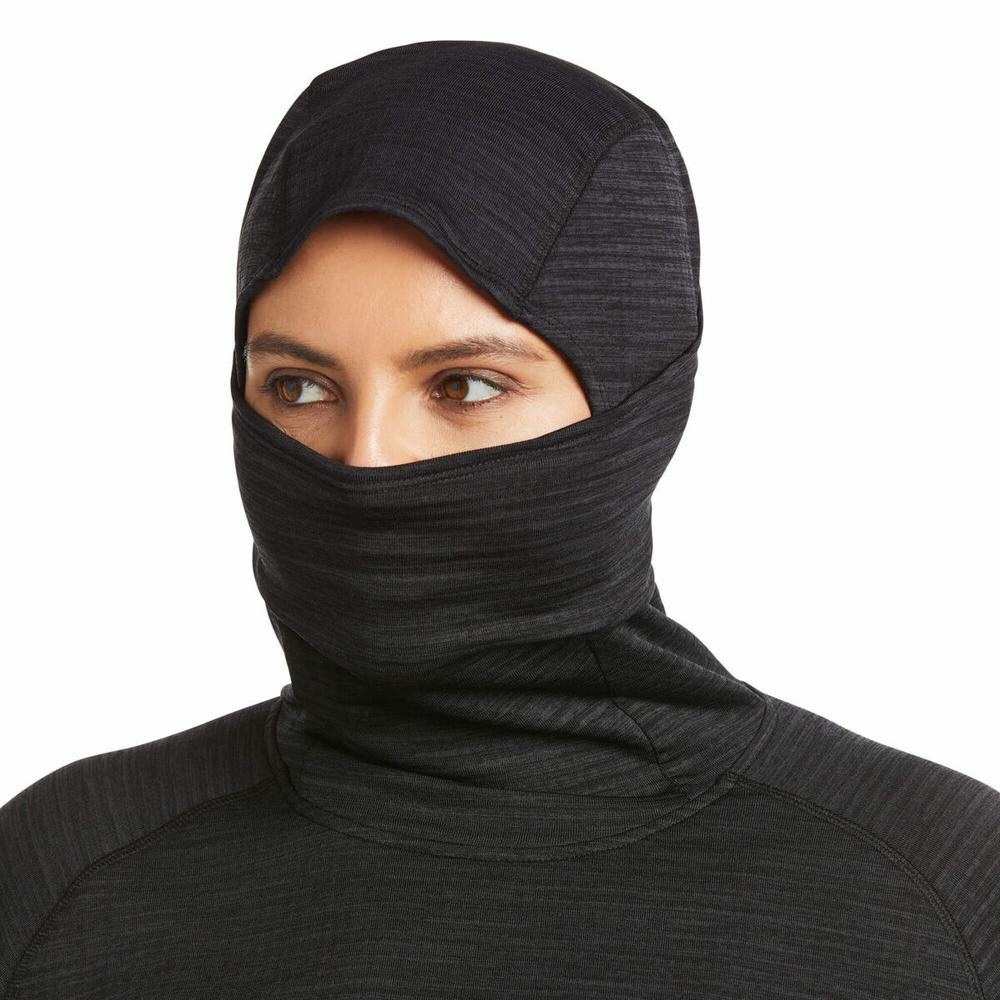 Hoodies Ariat Rebar Gridwork Balaclava Donna Nere | IT035PAQT