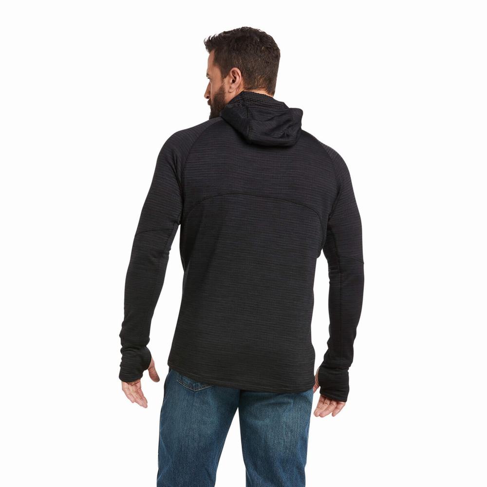 Hoodies Ariat Rebar Gridwork Balaclava Uomo Nere | IT529WTSP