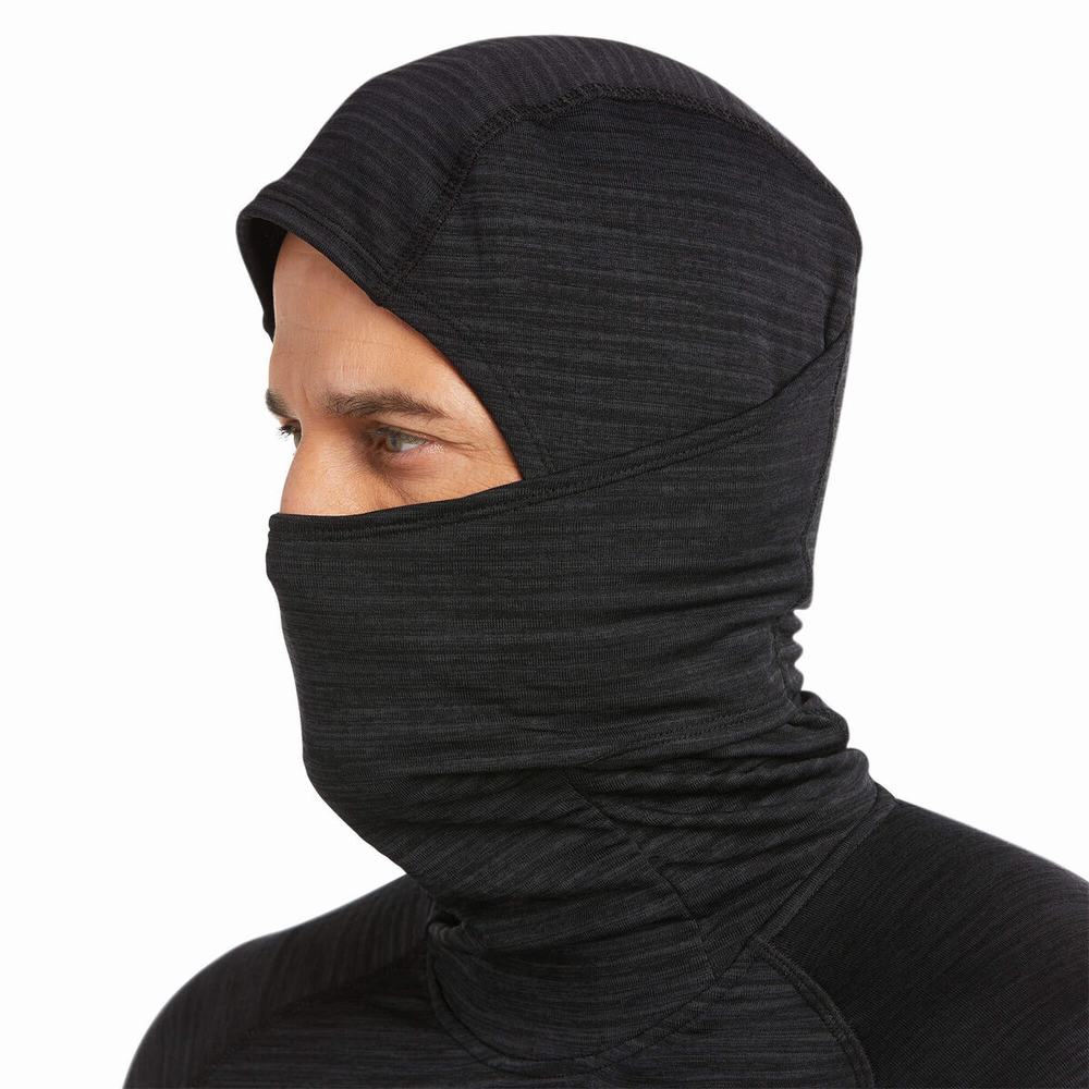 Hoodies Ariat Rebar Gridwork Balaclava Uomo Nere | IT529WTSP