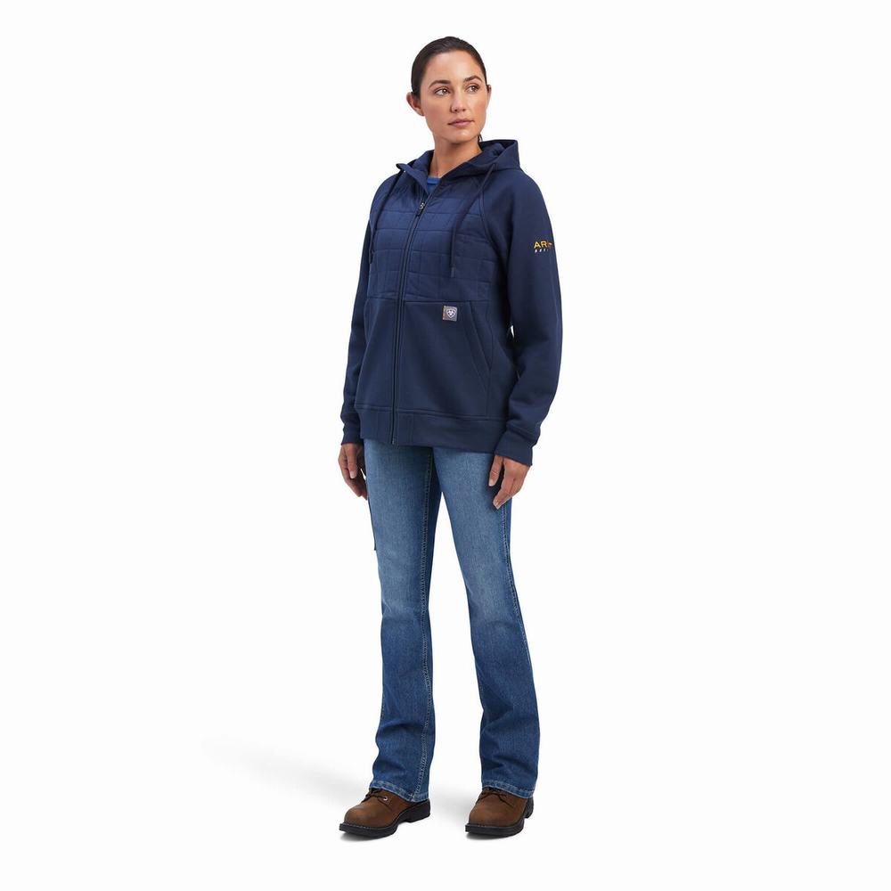 Hoodies Ariat Rebar Regulator Full Zip Donna Indaco | IT345LVPR