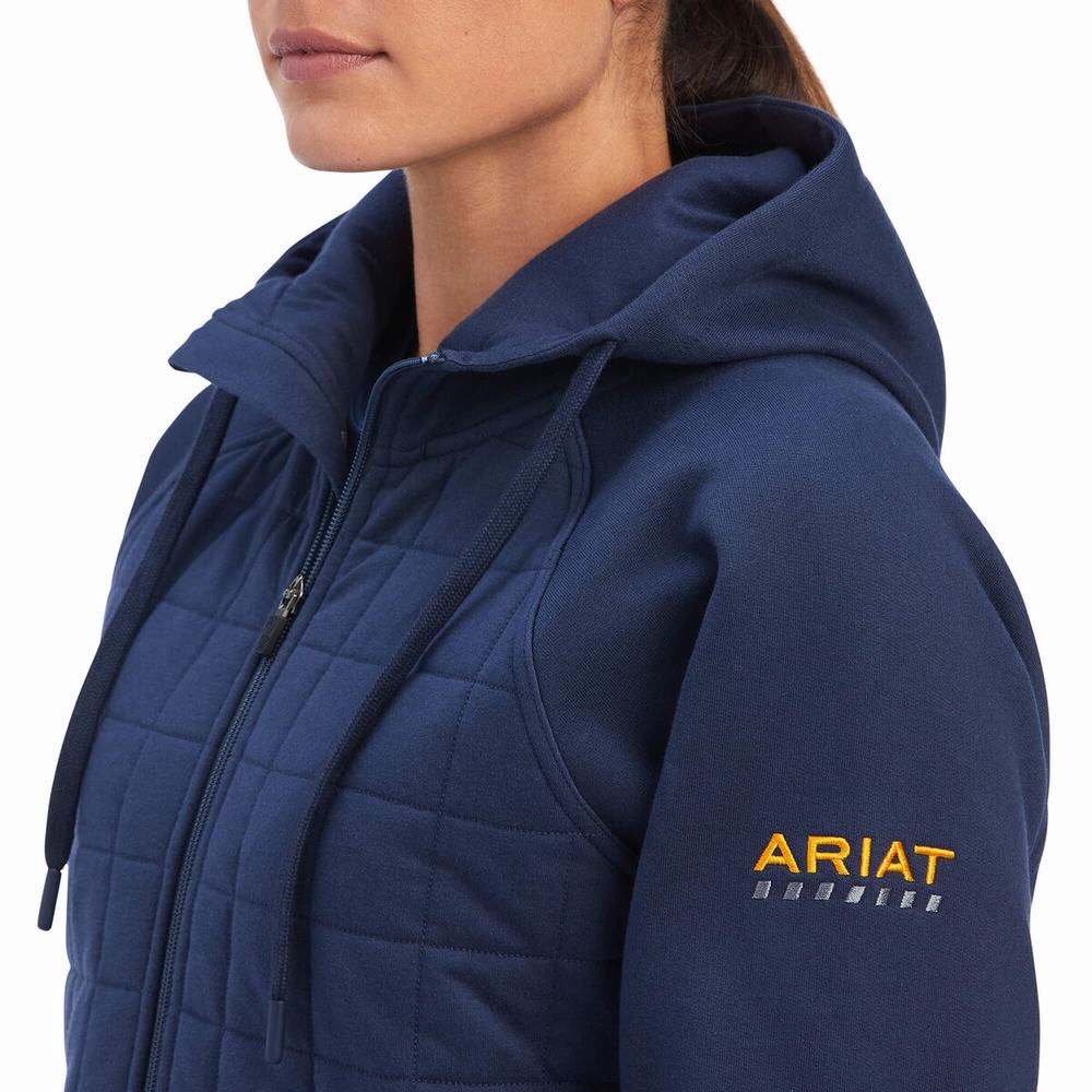 Hoodies Ariat Rebar Regulator Full Zip Donna Indaco | IT345LVPR