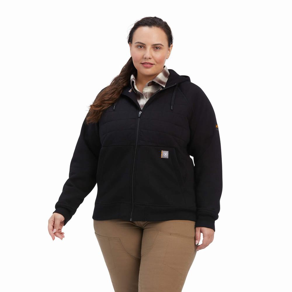 Hoodies Ariat Rebar Regulator Full Zip Donna Nere | IT760ZEXS