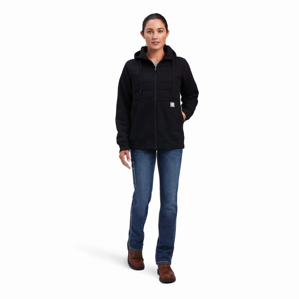 Hoodies Ariat Rebar Regulator Full Zip Donna Nere | IT760ZEXS