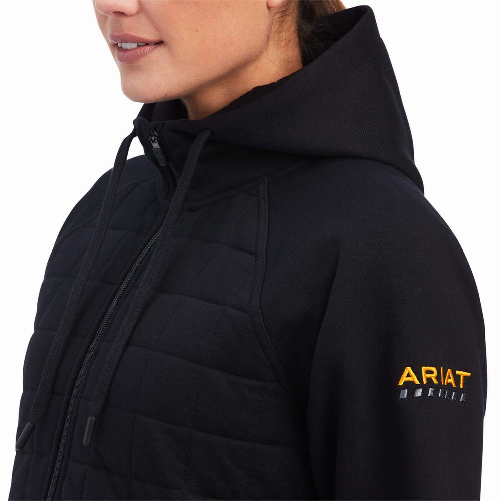 Hoodies Ariat Rebar Regulator Full Zip Donna Nere | IT760ZEXS