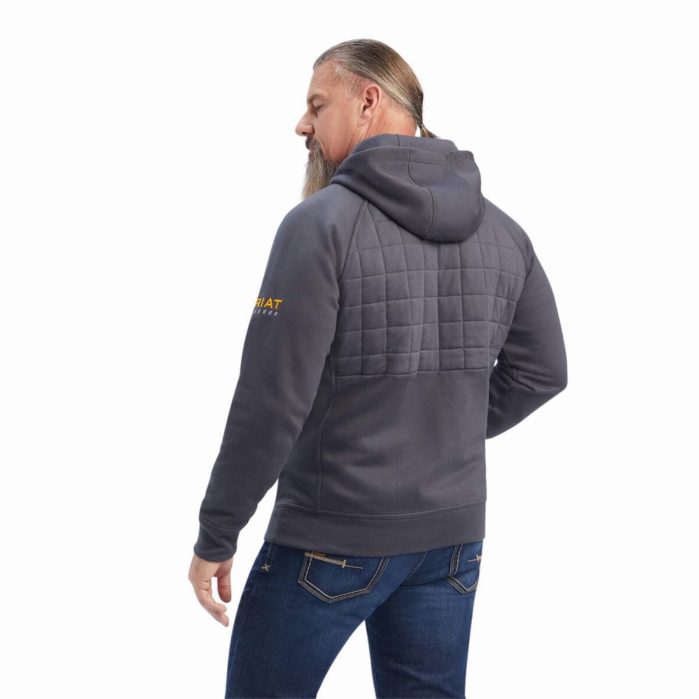 Hoodies Ariat Rebar Regulator Full Zip Uomo Grigie | IT805OSLP