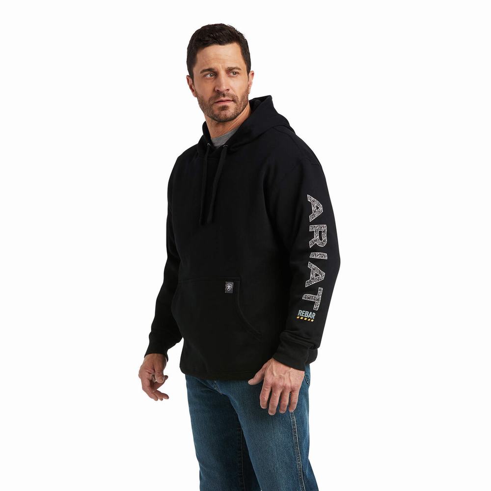 Hoodies Ariat Rebar Roughneck Uomo Nere | IT608XHVD