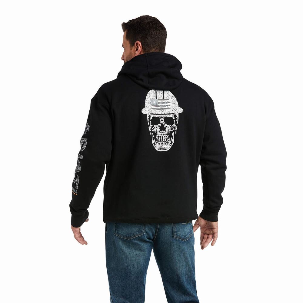 Hoodies Ariat Rebar Roughneck Uomo Nere | IT608XHVD