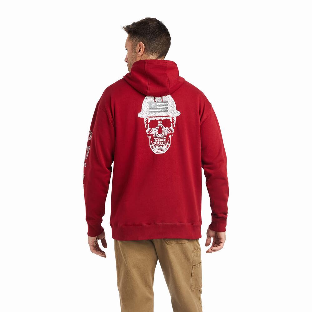 Hoodies Ariat Rebar Roughneck Uomo Rosse | IT381QCHV