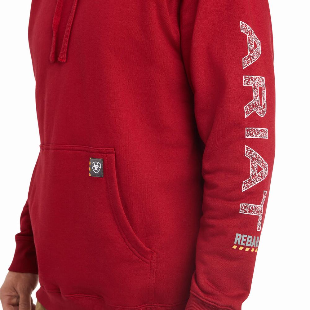 Hoodies Ariat Rebar Roughneck Uomo Rosse | IT381QCHV