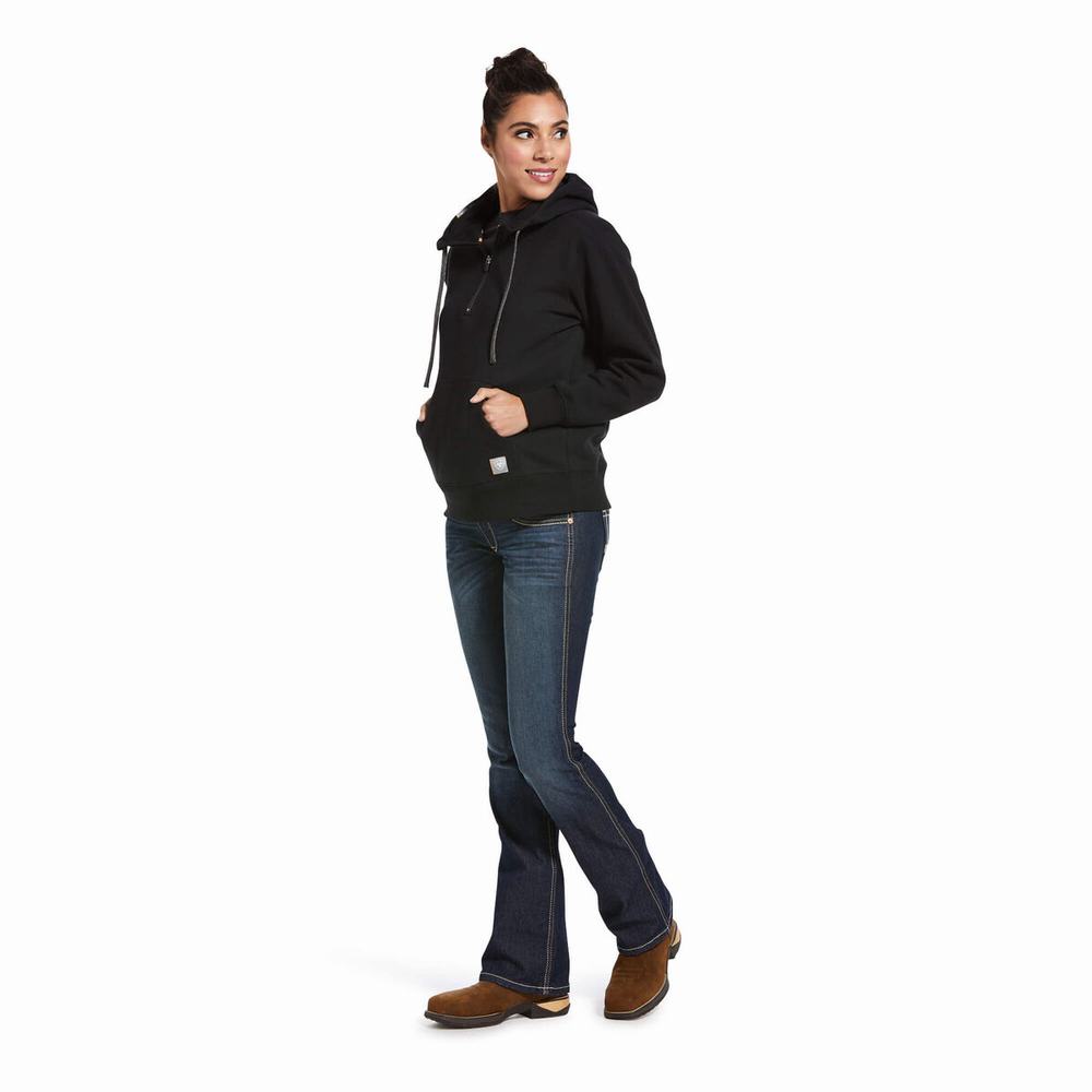 Hoodies Ariat Rebar Skill Set 1/2 Zip Donna Nere | IT412XEPB