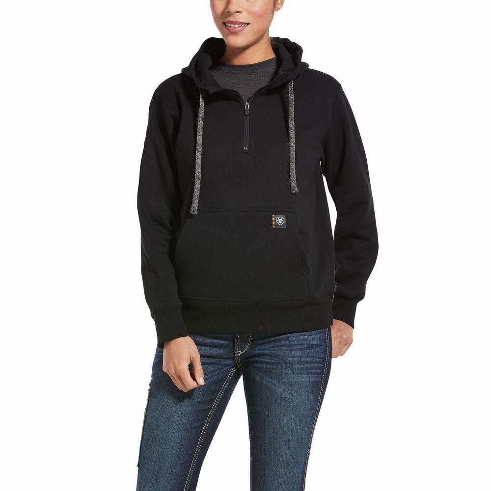 Hoodies Ariat Rebar Skill Set 1/2 Zip Donna Nere | IT412XEPB