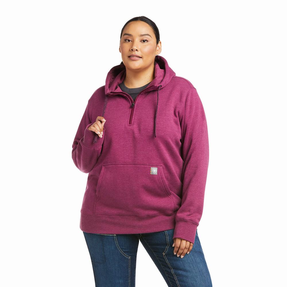 Hoodies Ariat Rebar Skill Set 1/2 Zip Donna Viola | IT501YGEN