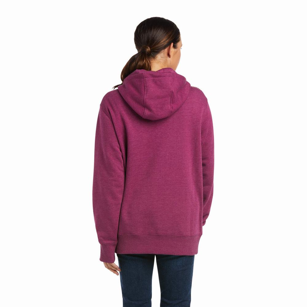 Hoodies Ariat Rebar Skill Set 1/2 Zip Donna Viola | IT501YGEN