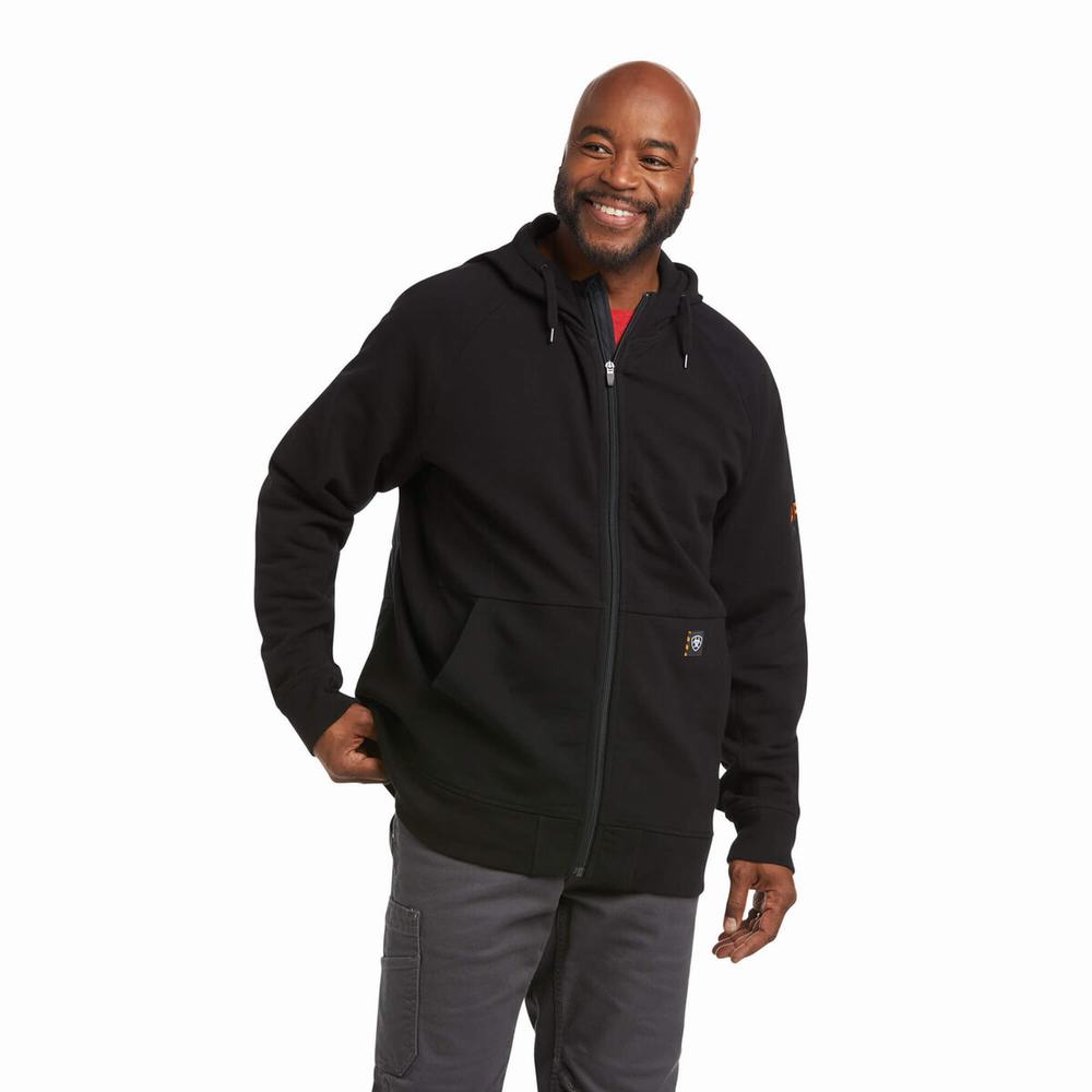 Hoodies Ariat Rebar Thermic Insulated Full Zip Uomo Nere | IT237RIHW