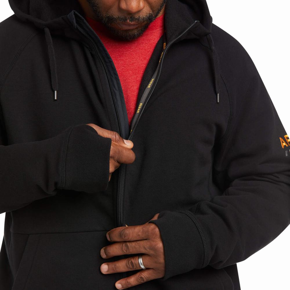 Hoodies Ariat Rebar Thermic Insulated Full Zip Uomo Nere | IT237RIHW