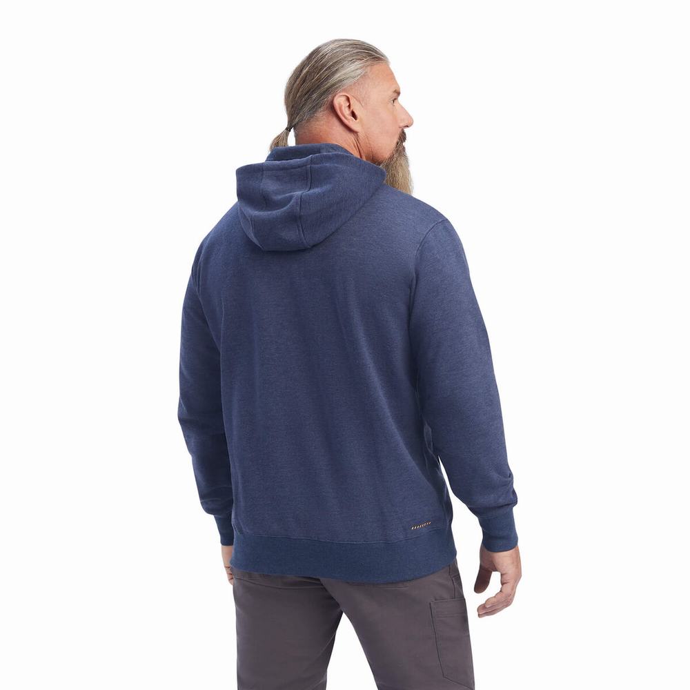 Hoodies Ariat Rebar Workman 1/4 Zip Uomo Blu Marino | IT249SDCE