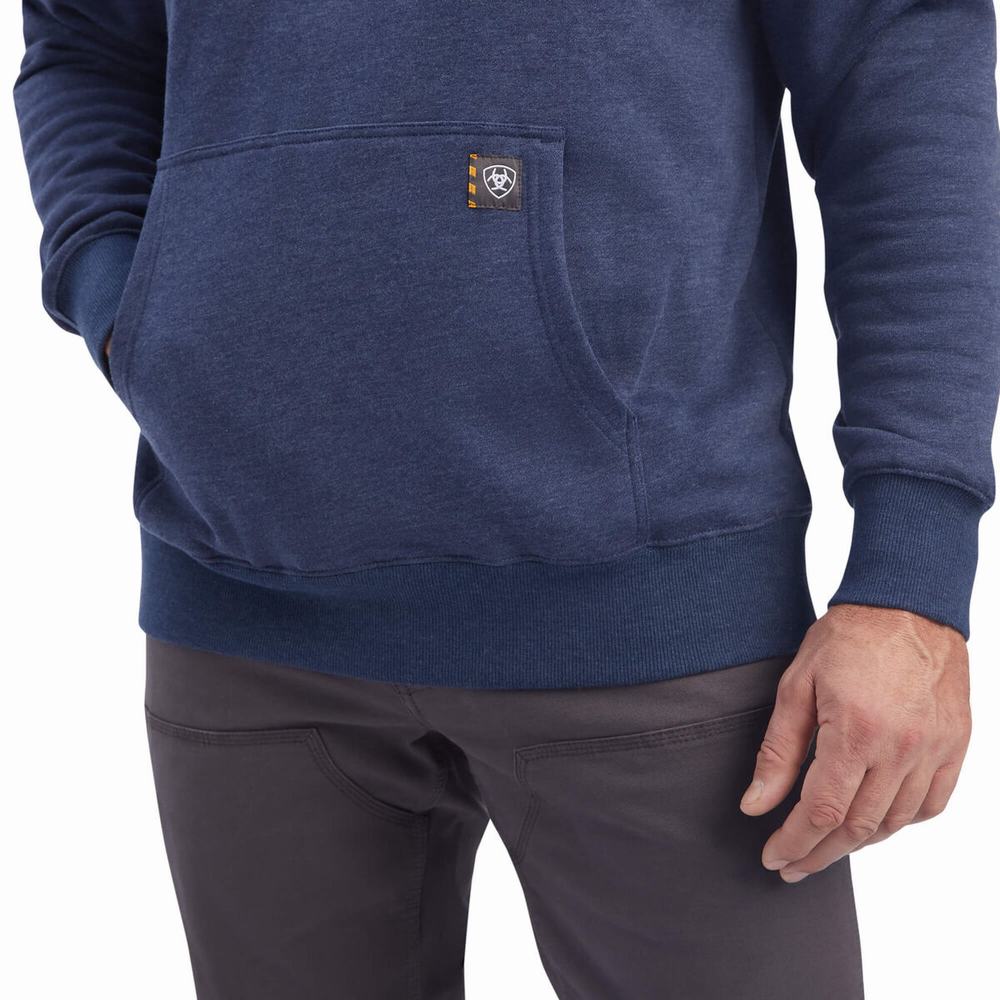 Hoodies Ariat Rebar Workman 1/4 Zip Uomo Blu Marino | IT249SDCE