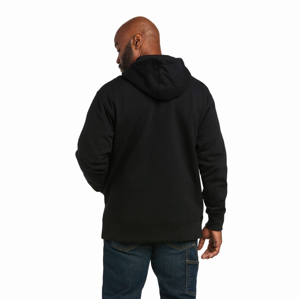 Hoodies Ariat Rebar Workman 1/4 Zip Uomo Nere | IT274PKOL