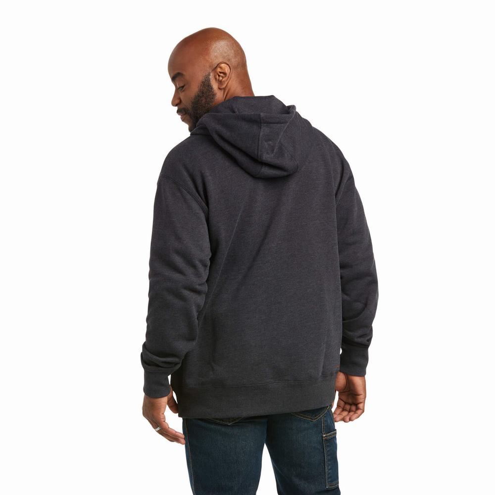 Hoodies Ariat Rebar Workman 1/4 Zip Uomo Grigie | IT832BUMZ