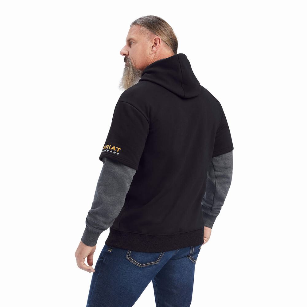 Hoodies Ariat Rebar Workman Dually Uomo Grigie Nere | IT143GSWJ