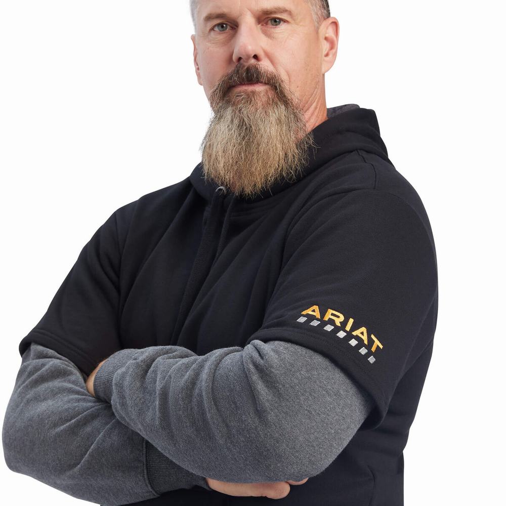 Hoodies Ariat Rebar Workman Dually Uomo Grigie Nere | IT143GSWJ