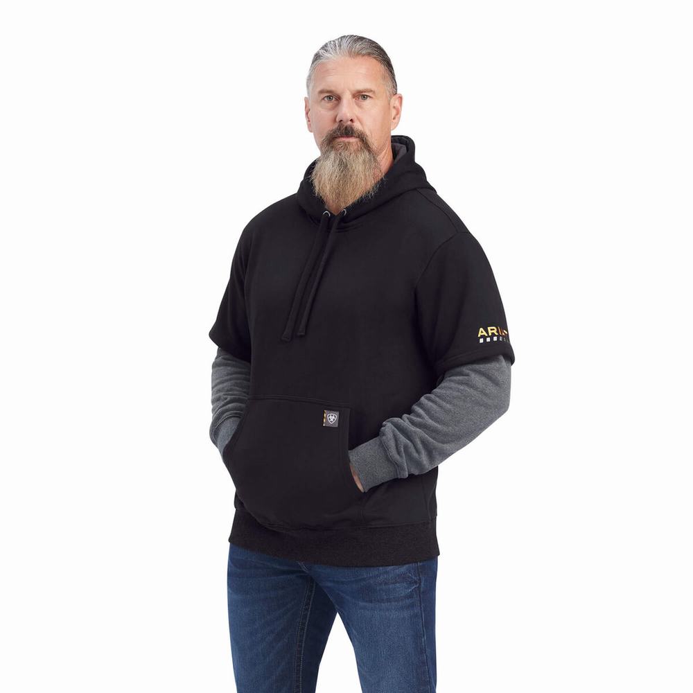 Hoodies Ariat Rebar Workman Dually Uomo Grigie Nere | IT143GSWJ