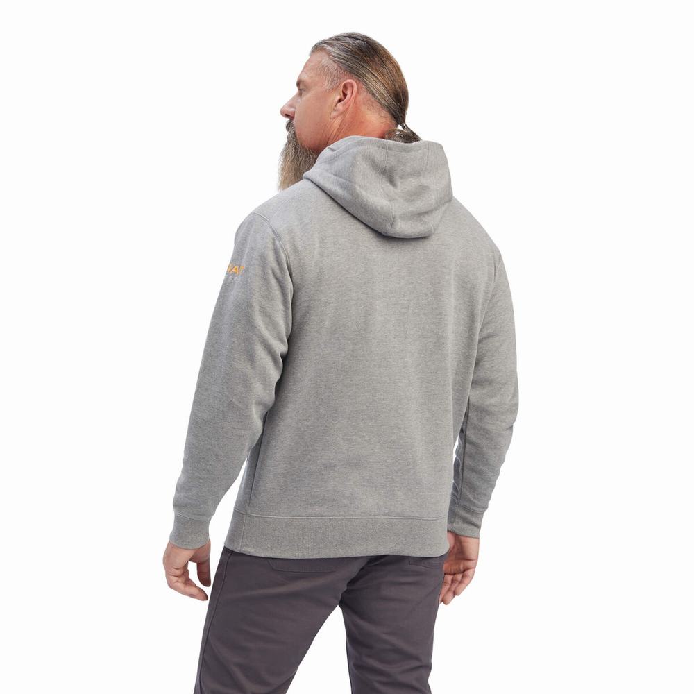 Hoodies Ariat Rebar Workman Full Zip Uomo Grigie | IT296NEZJ