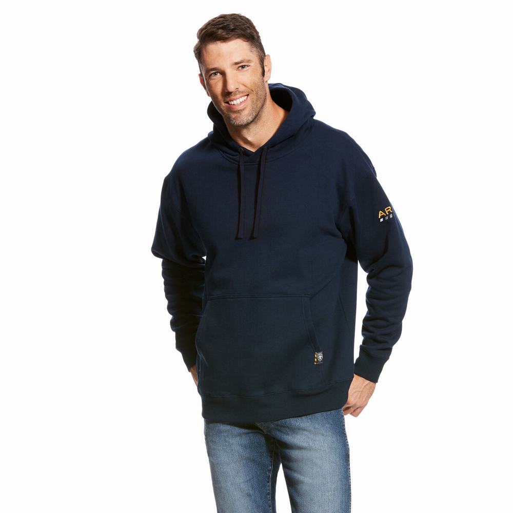 Hoodies Ariat Rebar Workman Uomo Blu Marino | IT817KHVL