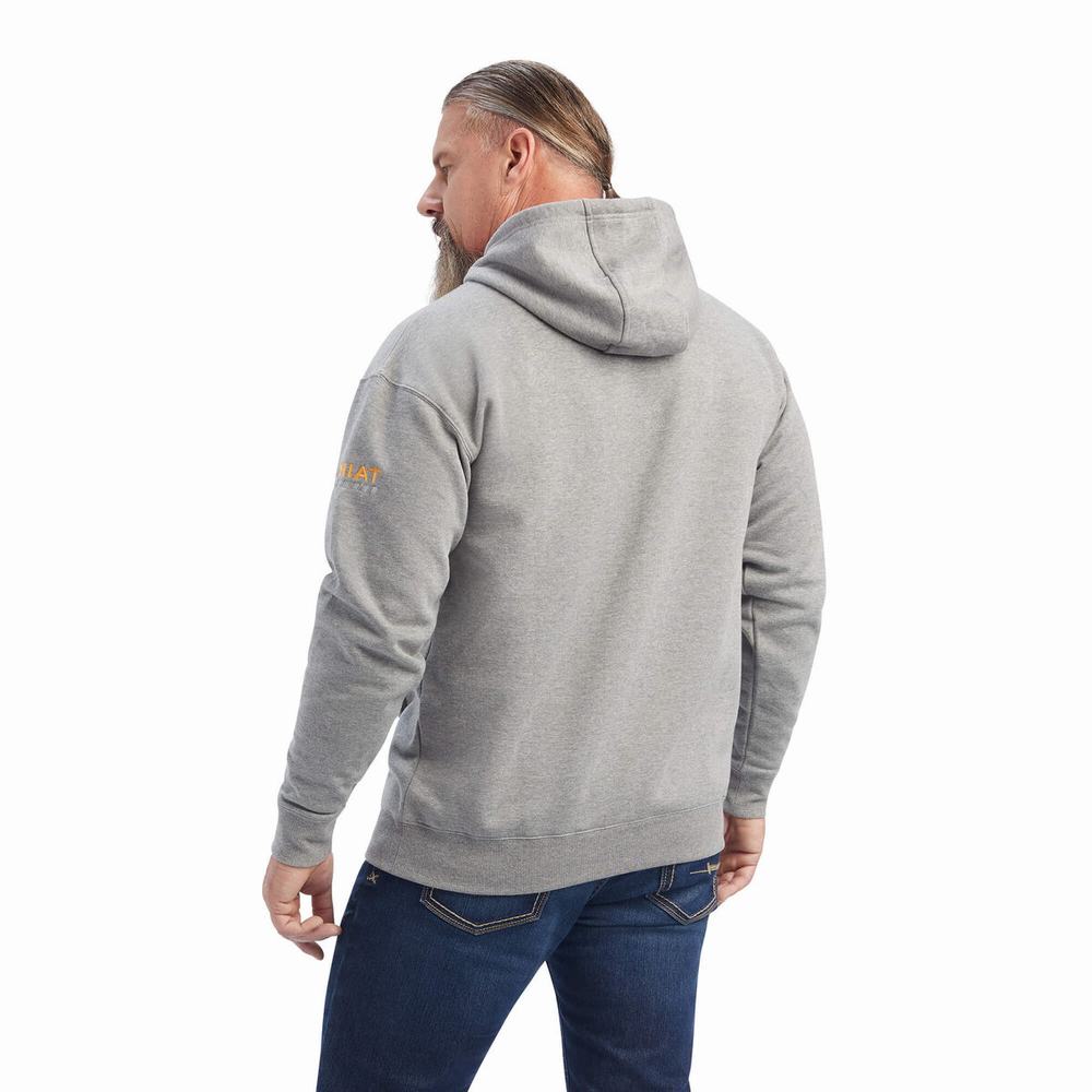 Hoodies Ariat Rebar Workman Uomo Grigie | IT109KMNP