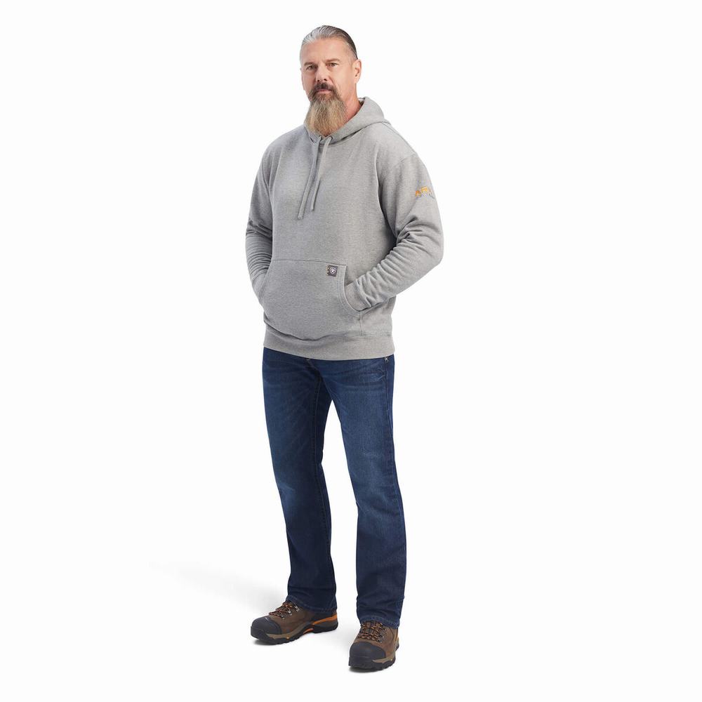 Hoodies Ariat Rebar Workman Uomo Grigie | IT109KMNP